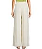 Sadie & Sage Linen Blend Elastic Waist Wide Leg Pull-On Pants, Color:Ivory - Image 2