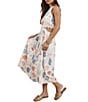 Sadie & Sage Linen Blend Seashell Print Side Cutout Shell Trim Dress, Color:White/Multi - Image 3