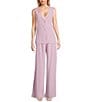 Sadie & Sage Linen Full Length Pleated Coordinating Trousers, Color:Lavender - Image 5