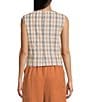 Sadie & Sage Plaid Button Front Vest Top, Color:Blue/Tan - Image 2
