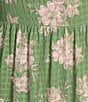 Sadie & Sage Rainy Days Textured Woven Floral Print Square Neck Short Sleeve Tie Back Tiered Maxi Dress, Color:Green Multi - Image 3