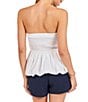 Sadie & Sage Ruched Peplum Tube Top, Color:White - Image 2