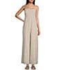 Color:Ivory Taupe - Image 1 - Sands Woven Thinstripe Jumpsuit