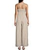 Color:Ivory Taupe - Image 2 - Sands Woven Thinstripe Jumpsuit