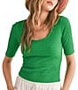 Color:Kelly Green - Image 1 - Scoop Neck So Fresh Knit Top