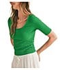 Color:Kelly Green - Image 3 - Scoop Neck So Fresh Knit Top