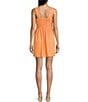 Sadie & Sage Square Neck Tie Front Mini Dress, Color:Orange - Image 2