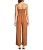 Sadie & Sage Strapless Belted Wide Leg Jumpsuit, Color:Rusty Brown - Image 2
