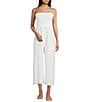Sadie & Sage Strapless Smocked Bodice Wide Leg Jumpsuit, Color:White - Image 1