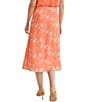 Color:Orange Multi - Image 2 - Aurora Floral Side Slit Midi Skirt