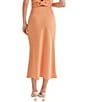 Color:Apricot - Image 2 - Jess Bias Side Zip Midi Skirt