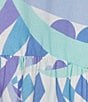 Color:Blue Multi - Image 3 - Abstract Print Ruffle Split V-Neck Cap Sleeve A-Line Mini Dress