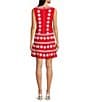 SAIL to SABLE Embroidered Square Neck Sleeveless A-Line Mini Dress, Color:Red - Image 2