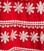 SAIL to SABLE Embroidered Square Neck Sleeveless A-Line Mini Dress, Color:Red - Image 3