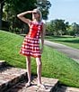 SAIL to SABLE Embroidered Square Neck Sleeveless A-Line Mini Dress, Color:Red - Image 4