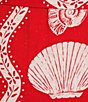 SAIL to SABLE Sea Stripe Print Mandarin Collar Short Puff Sleeve Belted Shirt Dress, Color:Red Sea Stripe - Image 3