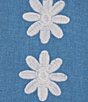 SAIL to SABLE Woven Embroidered Split V-Neck Long Sleeve Caftan Dress, Color:Marina/White - Image 5