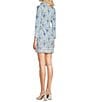 SAIL to SABLE Woven Pineapple Print Split Collar V-Neck Bracelet Sleeve Tunic Dress, Color:Pineapple Print - Image 4