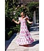 SAIL to SABLE x Amy Littleson McNitt The Debra Hibiscus Print Smocked Maxi Dress, Color:Hibiscus Block Print - Image 4