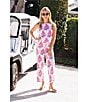 SAIL to SABLE X Amy Littleson McNitt The Jacqueline Sleeveless Tank Pant Set, Color:Hibiscus Block Print - Image 4
