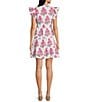 SAIL to SABLE x Amy Littleson McNitt The Vero Hibiscus Print Flare Tunic Dress, Color:Hibiscus Block Print - Image 2
