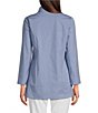 SAIL to SABLE x Palm Beach Lately Embroidered Shell Mandarin V-Neck Long Sleeve Tunic, Color:Marina Blue - Image 3