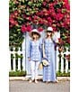 SAIL to SABLE x Palm Beach Lately Embroidered Shell Mandarin V-Neck Long Sleeve Tunic, Color:Marina Blue - Image 6