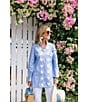 SAIL to SABLE x Palm Beach Lately Embroidered Shell Mandarin V-Neck Long Sleeve Tunic, Color:Marina Blue - Image 5