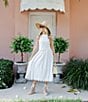 SAIL to SABLE x Palm Beach Lately 2 Piece Scallop Eyelet Midi Skirt Tank Set, Color:Ivory - Image 1