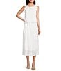 SAIL to SABLE x Palm Beach Lately 2 Piece Scallop Eyelet Midi Skirt Tank Set, Color:Ivory - Image 2