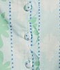 Color:Cool Blue - Image 4 - x SARAH & MOLLY Cabana Stripe Print Sleeveless Scalloped Button Back 2-Piece Short Set