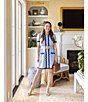 SAIL to SABLE x Style Charade Ella Stripe Print Point Collar Short Sleeve Dress, Color:Blue/White Stripe - Image 4