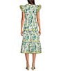 SAIL to SABLE x Style Charade Floral Print V-Neck Flutter Sleeve Midi Dress, Color:Spring Floral - Image 2