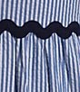 SAIL to SABLE x Style Charade Stripe Print V-Neck Short Sleeve Seersucker Maxi Dress, Color:Blue/White Stripe - Image 3