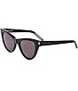 Color:Black - Image 1 - Cat Eye 54mm Sunglasses