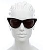 Color:Black - Image 2 - Cat Eye 54mm Sunglasses