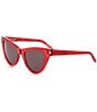Color:Red - Image 1 - Women's Cat Eye 54mm Sunglasses