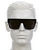 Color:Black - Image 2 - Men's SL 628 New Wave 55mm Square Sunglasses