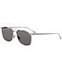 Saint Laurent Men's SL Logo 57mm Aviator Sunglasses, Color:Shiny Silver - Image 1
