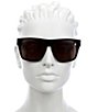Color:Black - Image 2 - Rectangle 56mm Sunglasses