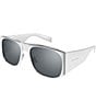Color:Shiny Silver - Image 1 - Unisex New Wave 58mm Square Sunglasses