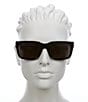 Color:Black - Image 2 - Unisex SL 615 Classic Script 55mm Square Sunglasses
