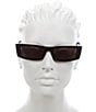 Color:Black - Image 2 - Unisex SL553 52mm Rectangle Sunglasses