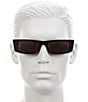 Color:Black - Image 3 - Unisex SL553 52mm Rectangle Sunglasses