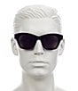 Color:Black - Image 3 - Unisex SL592 47mm Rectangle Sunglasses