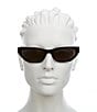 Color:Black - Image 2 - Unisex SLM126 54mm Cat Eye Sunglasses