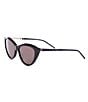 Color:Black - Image 1 - Women's Cat Eye 55mm Sunglasses