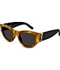 Color:Shiny Brown/Yellow Havana - Image 1 - Women's Monogram 53mm Cat Eye Sunglasses