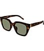 Yves Saint Laurent Women's Monogram Hinge 51mm Havana Cat Eye Sunglasses, Color:Shiny Medium Havana - Image 1