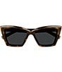 Color:Medium Havana - Image 2 - Women's New Wave 54mm Cat Eye Sunglasses